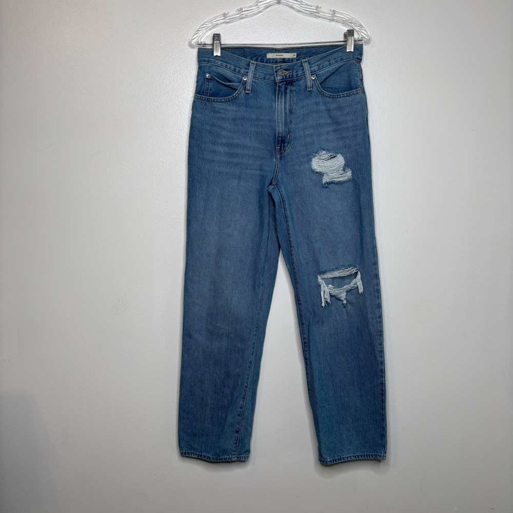 Levi’s Jeans Women’s 28, 94 Baggy Distressed Ripped Blue Denim - Picture 2 of 7